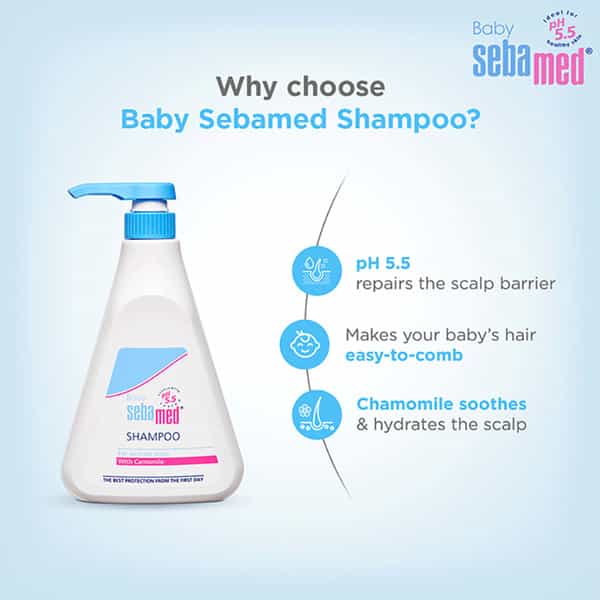 Sebamed Baby Shampoo 500Ml|Ph 5.5| Camomile|Natural|No Tears Formula|For Delicate Scalp