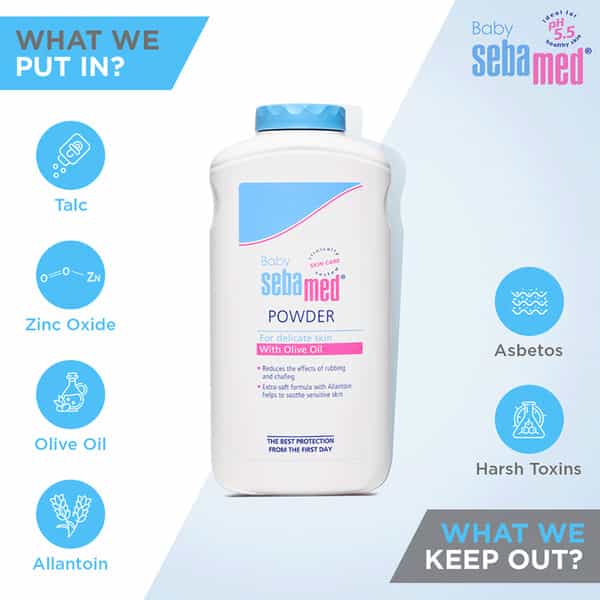 Sebamed Baby Powder | With Olive Oil And Allantoin | For Delicate Skin | 200 Gm