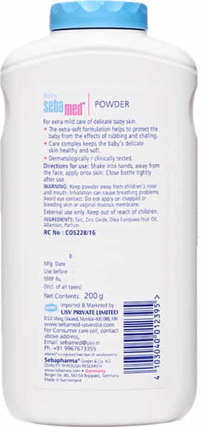 Sebamed Baby Powder | With Olive Oil And Allantoin | For Delicate Skin | 200 Gm