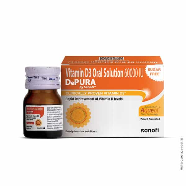 Depura Vitamin D3 60K | Sugar Free | Oral Solution | 5 Ml