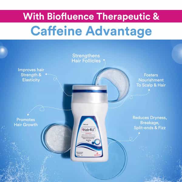 Hair 4U | Shampoo With Caffeine Advantage | Bottle 100 Ml