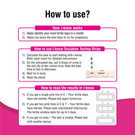 I-Know Ovulation Kit |Ovulation Detection Kit For Women Planning Pregnancy | 5 Strips
