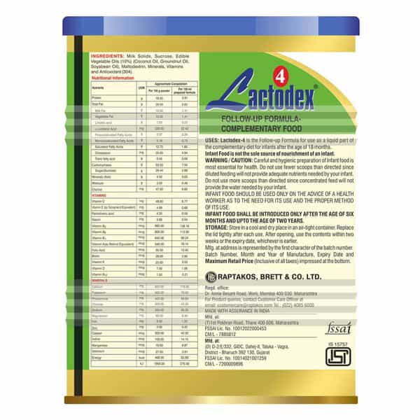Lactodex 4 Follow Up Formula Powder - 450Gm Tin