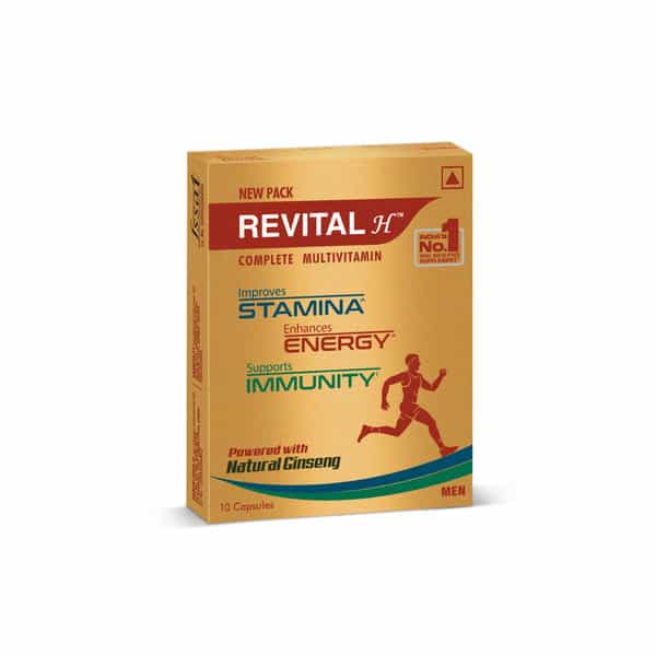 Revital H Men Multivitamin With Zinc & Ginseng For Immunity Strong Bones & Energy (10 Capsules)