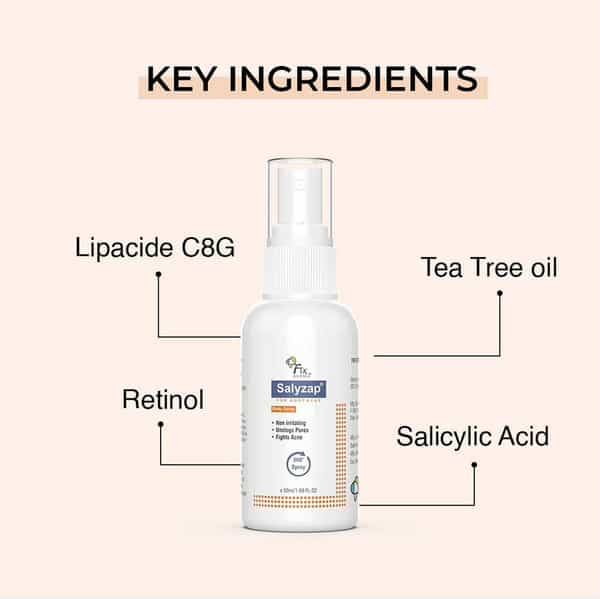 Fixderma Salyzap | Acne Body Spray | Bottle 50 Ml