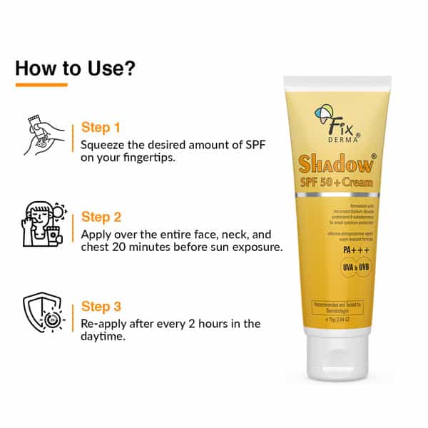 Fixderma Shadow Sunscreen Spf 50+ Cream For Dry Skin With Pa+++ Protection - 75G