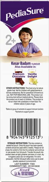 Pediasure Complete Balanced Nutrition To Help Kids Growth Kesar Badam Box 200 Gm