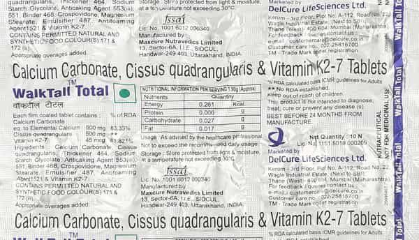 Walktall Total Strip Of 10 Tablets
