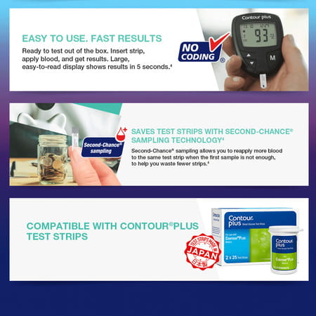 Contour Plus Glucometer Kit | Free 25 Strips