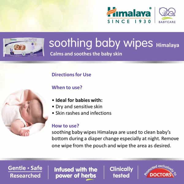 Himalaya Baby Soothing Baby Wipes 72'S