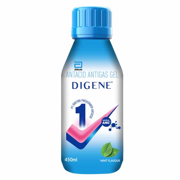 Digene For Acidity & Gas Relief Mint Flavour Sugar Free Bottle Of 450Ml Gel
