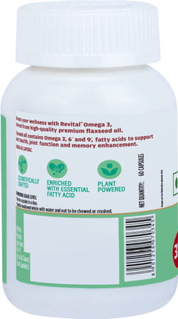 Revital Omega 3 | Vegetarian 1000mg Flaxseed Oil | 60 Capsules