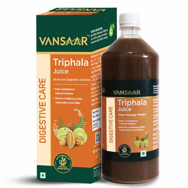 Vansaar Triphala Juice - Promotes Digestive Health & Bowel Movement|No Added Sugar - 1 Ltr