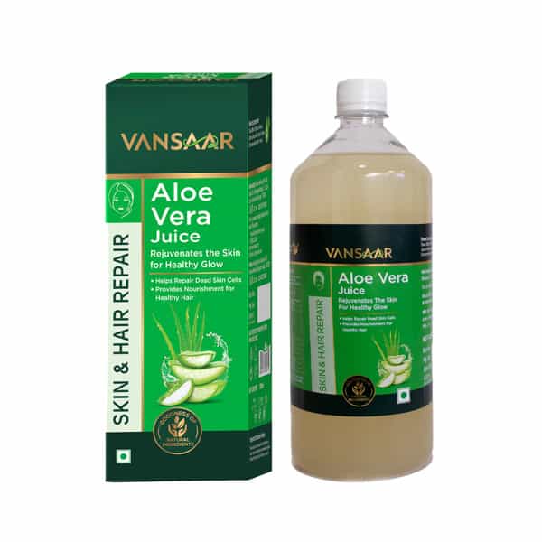Vansaar Aloe Vera Juice - Improves Skin And Hair Health|No Preservatives Or No Added Sugar - 1L