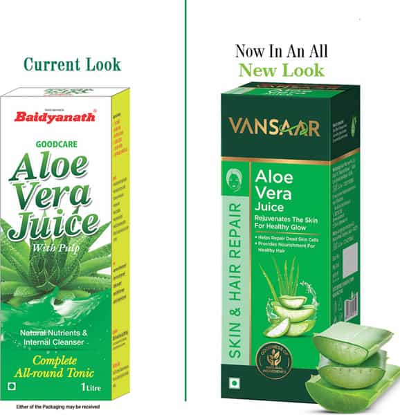 Vansaar Aloe Vera Juice - Improves Skin And Hair Health|No Preservatives Or No Added Sugar - 1L