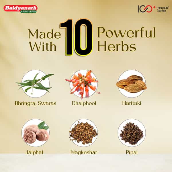 Baidyanath Bhringrajasav | Reduces Hairfall & Premature Greying | Bottle | 450 Ml