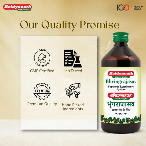 Baidyanath Bhringrajasav | Reduces Hairfall & Premature Greying | Bottle | 450 Ml