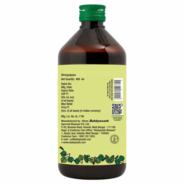 Baidyanath Bhringrajasav | Reduces Hairfall & Premature Greying | Bottle | 450 Ml