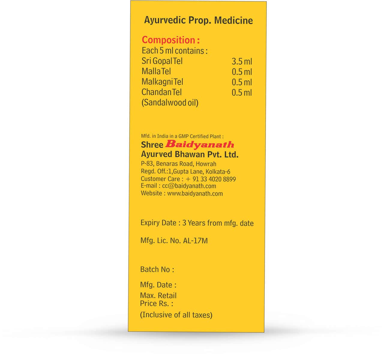 Buy BAIDYANATH VITAEX MASSAGE OIL 15 ML Online & Get Upto 60 OFF at