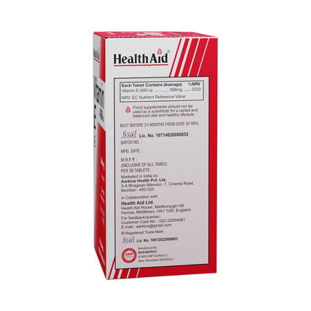 Health Aid Vitamin E 400iu Capsules 30'S