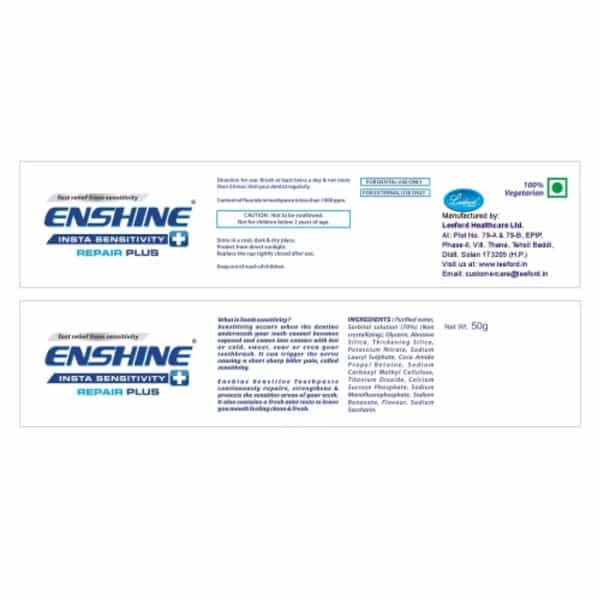 Enshine Sensitive Toothpaste 50G