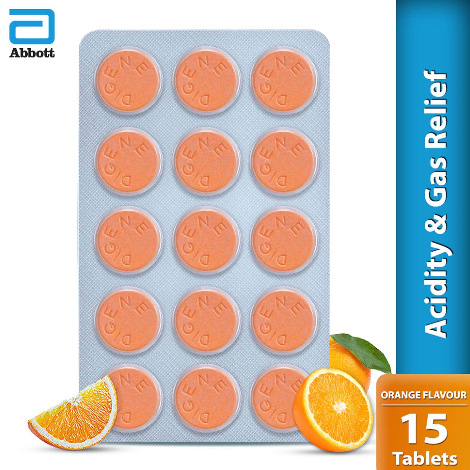 Digene Orange Flavour Strip Of 15 Tablets