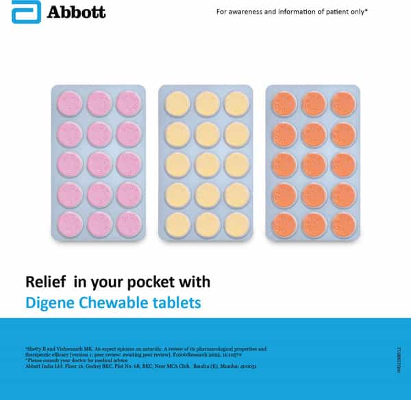 Digene Orange Flavour Strip Of 15 Tablets