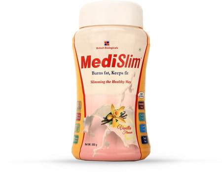 Medislim Vanilla Flavour Sugar Free Jar Of 500gm Oral Powder