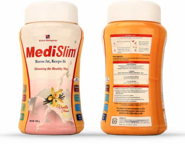 Medislim Vanilla Flavour Sugar Free Jar Of 500Gm Oral Powder