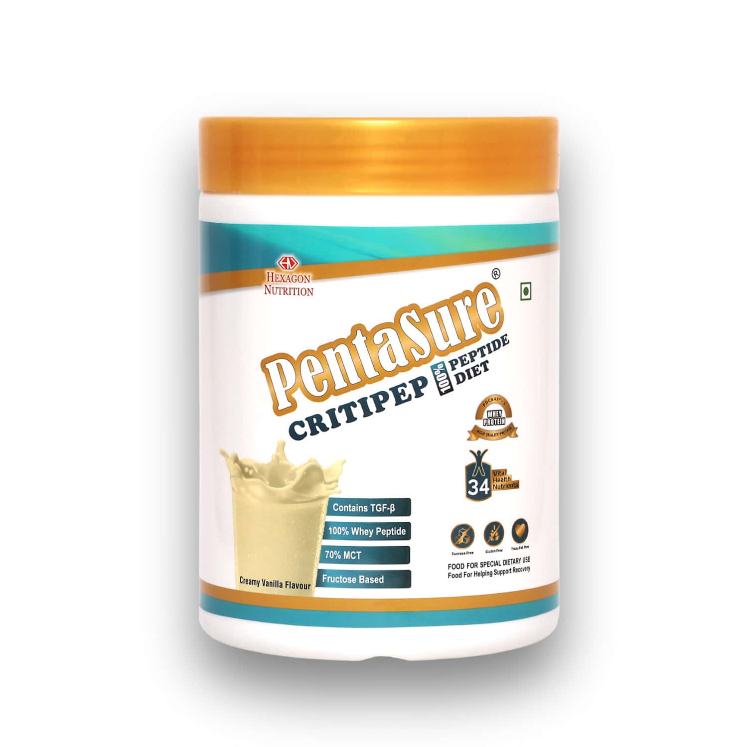 Pentasure Critipep Peptide Diet | Critical Care Recovery Nutrition Supplement | Vanilla | 400gm