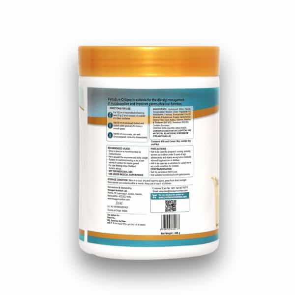 Pentasure Critipep Peptide Diet Powder | Creamy Vanilla Flavor |Nutritional Supplement | Jar| 400 Gm