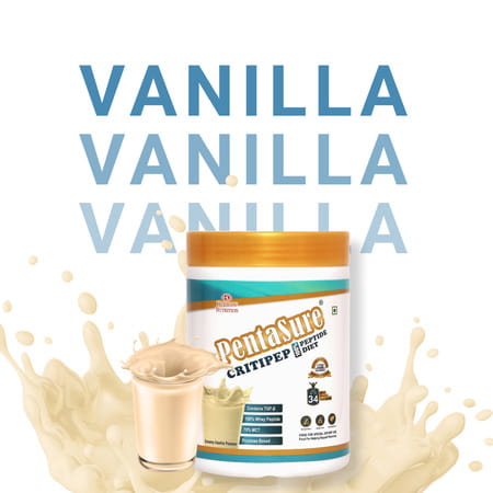 Pentasure Critipep Peptide Diet | Critical Care Recovery Nutrition Supplement | Vanilla | 400gm