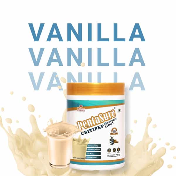 Pentasure Critipep Peptide Diet Powder | Creamy Vanilla Flavor |Nutritional Supplement | Jar| 400 Gm