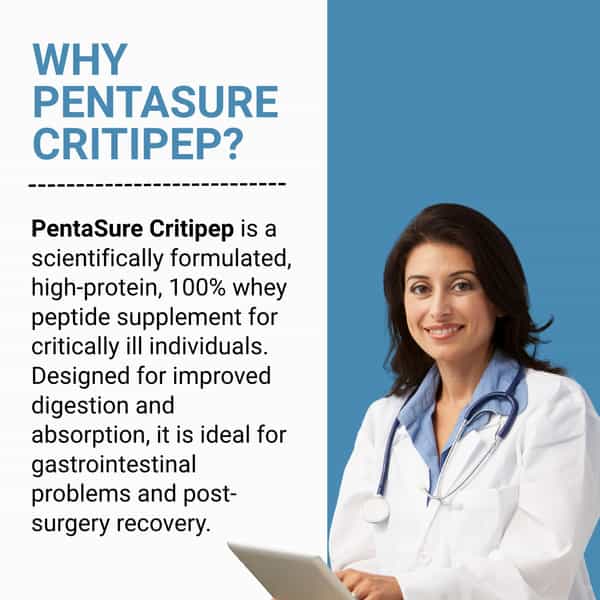 Pentasure Critipep Peptide Diet Powder | Creamy Vanilla Flavor |Nutritional Supplement | Jar| 400 Gm