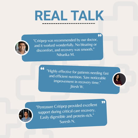 Pentasure Critipep Peptide Diet | Critical Care Recovery Nutrition Supplement | Vanilla | 400gm
