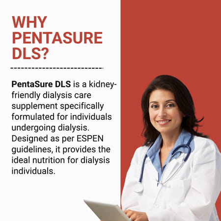Pentasure Dls Dialysis Supplement Renal Nutrition Powder For Kidney Care | Vanilla Flavour | 400gm