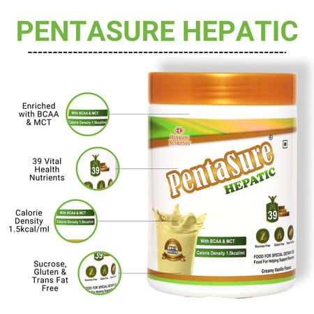 Pentasure Hepatic | Liver Care Nutrition Powder | Vanilla Flavour | 400 Gm