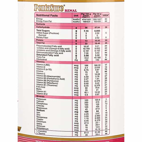 Pentasure Renal | Nutrition Powder For Kidney Care | Creamy Vanilla Flavour | Jar | 400Gm