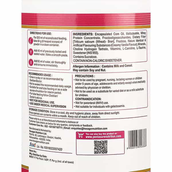Pentasure Renal | Nutrition Powder For Kidney Care | Creamy Vanilla Flavour | Jar | 400Gm