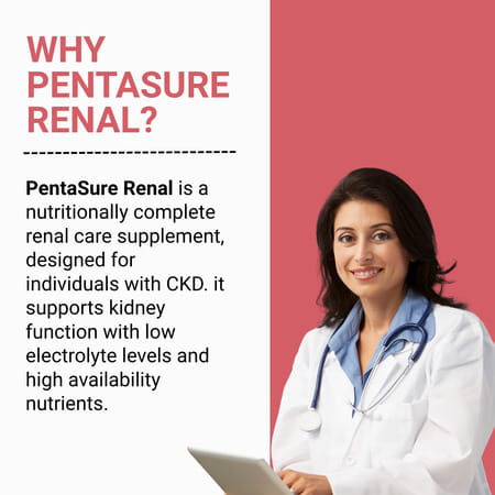 Pentasure Renal | Nutrition Powder For Kidney Care | Creamy Vanilla Flavour | Jar | 400gm