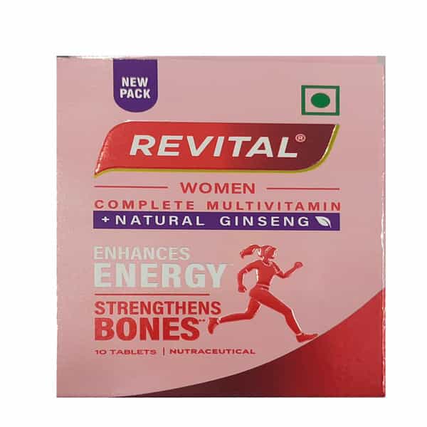 Revital Women Multivitamin With Natural Ginseng For Immunity & Energy Strip Of 10 Tablets