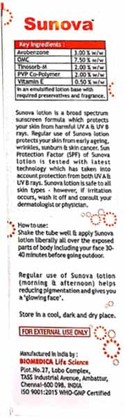 Sunova Spf 26 Sunscreen Lotion