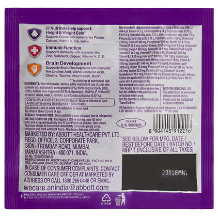 Pediasure Premium Chocolate Child Nutrition Drink Sachet Of 22 G