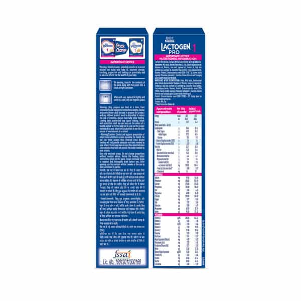 Nestle Lactogen Pro 1 Infant Formula Up To 6 Months With Probiotic And Prebiotics Box Of 400Gm