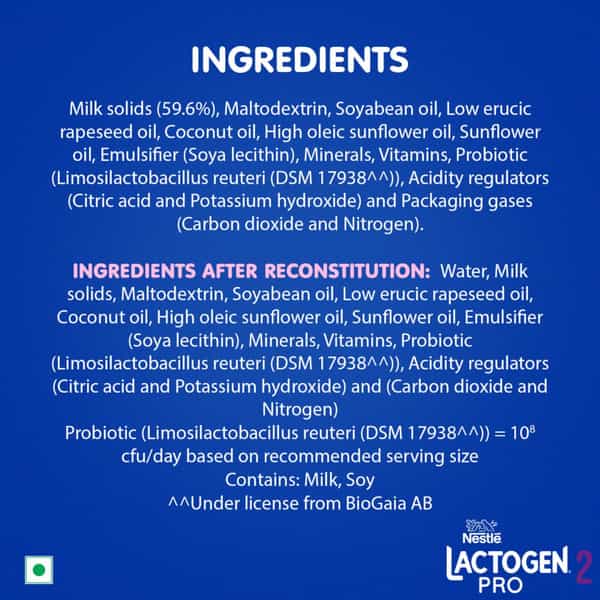 Nestle Lactogen Pro 2 Follow-Up Formula With Probiotic After 6 Months Up To 12 Months Box Of 400Gm