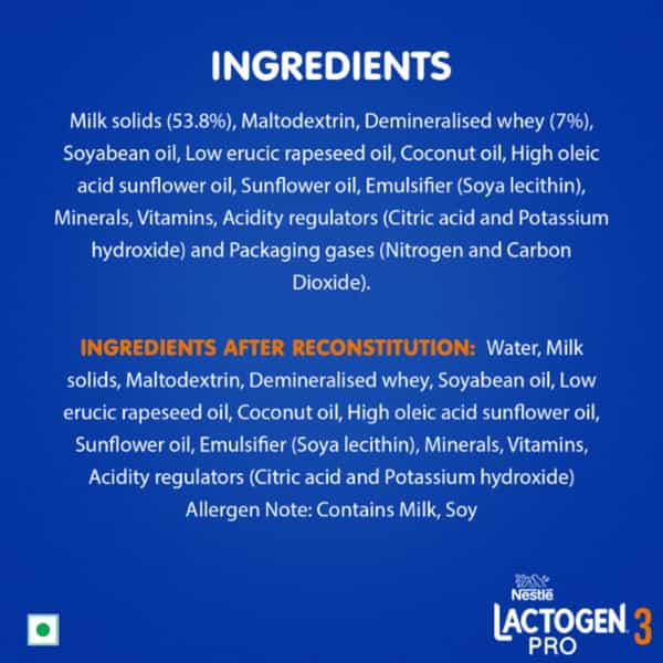 Nestle Lactogen Pro 3 Follow-Up Formula Powder After 12 Months Up To 18 Months Box Of 400Gm