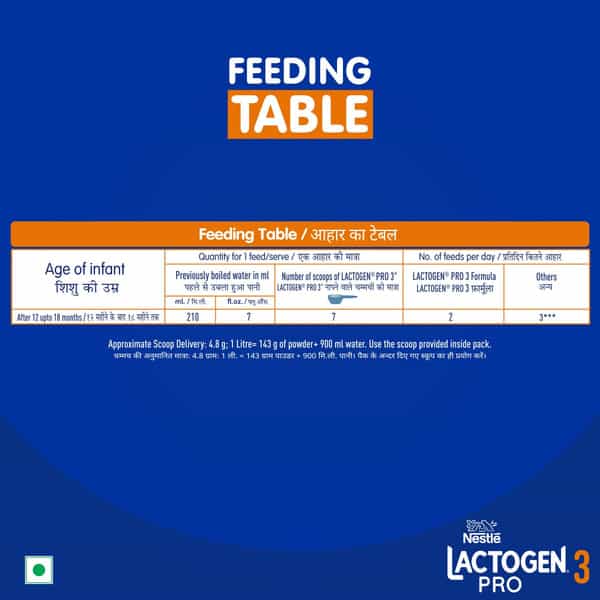 Nestle Lactogen Pro 3 Follow-Up Formula Powder After 12 Months Up To 18 Months Box Of 400Gm