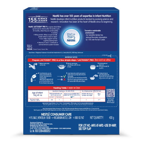 Nestle Lactogen Pro 4 Follow Up Formula Powder After 18 Months Up To 24 Months Box Of 400gm