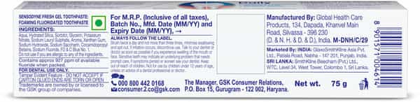 Sensodyne Sensitive Fresh Gel Toothpaste Tube Of 75 G