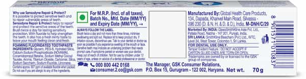 Sensodyne Sensitive Repair & Protect Toothpaste 70 Gm
